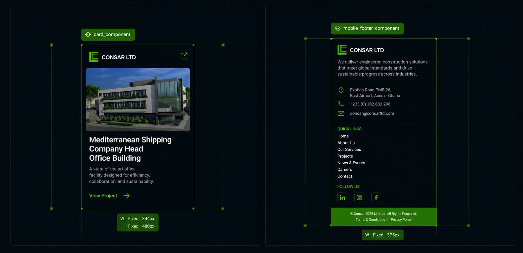 Consar — brand identity and website for a construction firm — 5