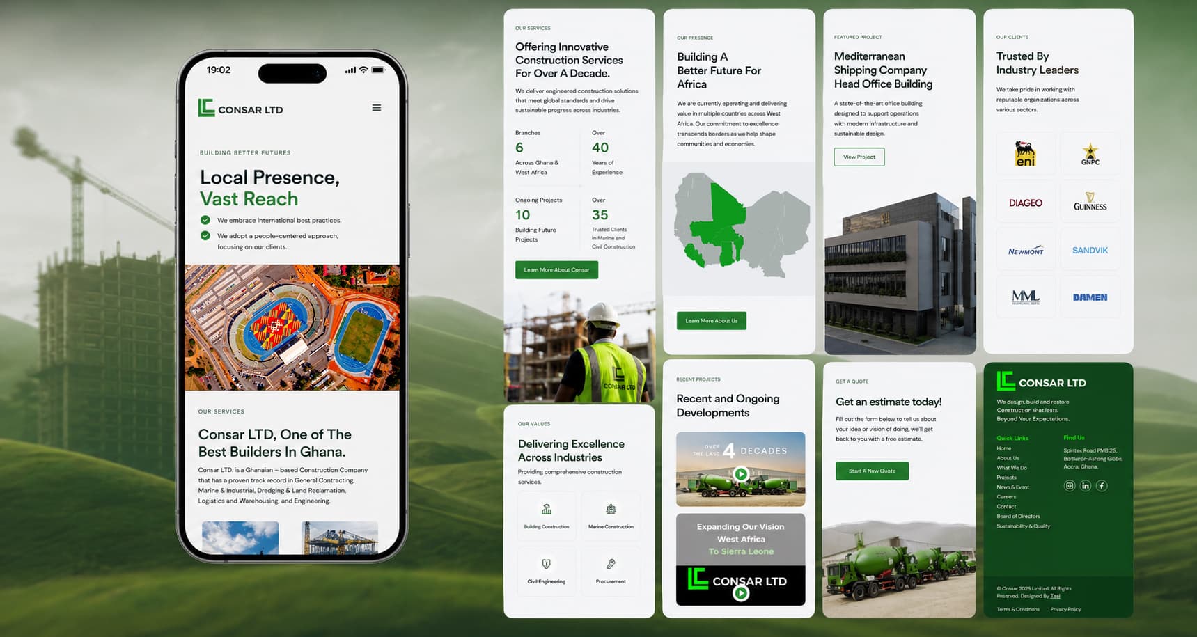 Consar — brand identity and website for a construction firm — 8