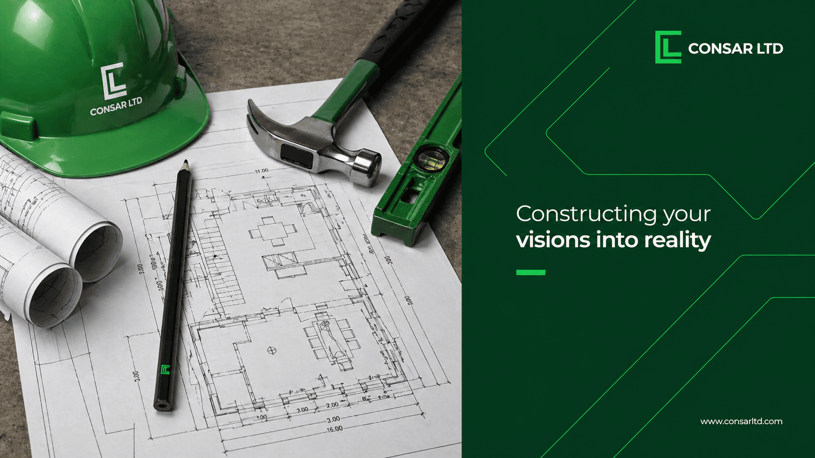 Consar — brand identity and website for a construction firm — 9