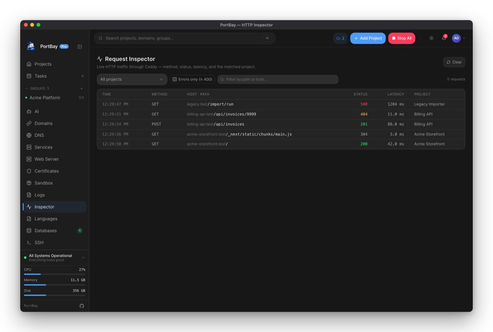 PortBay — local development environment manager for macOS — 5